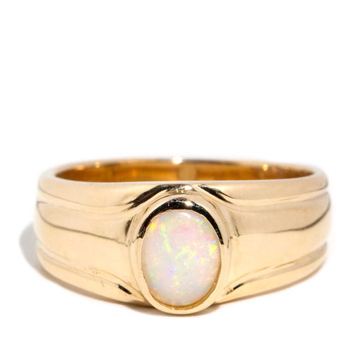Lioria Rubover Australian Crystal Opal Ring 9K Yellow Gold