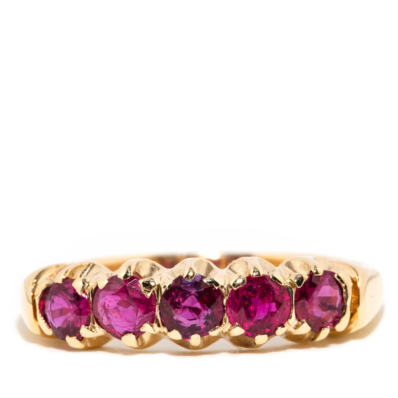 Lisa 1970s 1.00 Carat Ruby Five Stone Ring 9ct Gold Rings Imperial Jewellery Imperial Jewellery - Hamilton 