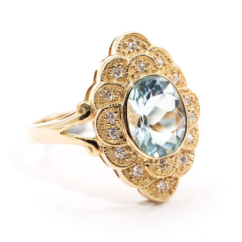 Lorde 2.22ct Aquamarine & Diamond Ring Rings Imperial Jewellery - Auctions, Antique, Vintage & Estate 