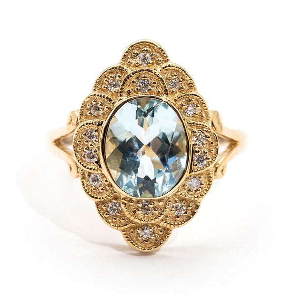 Lorde 2.22ct Aquamarine & Diamond Ring Rings Imperial Jewellery - Auctions, Antique, Vintage & Estate 