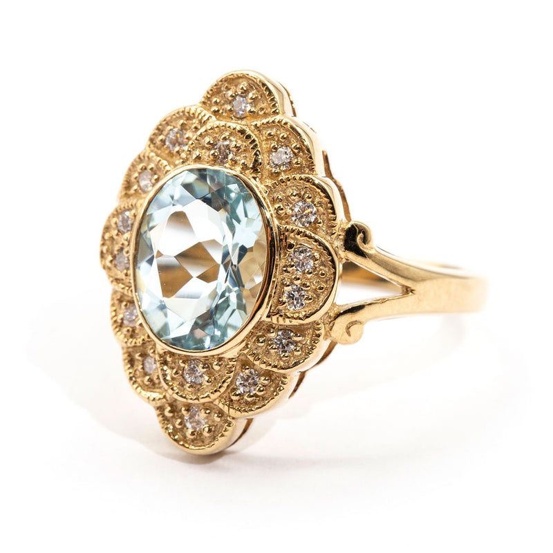Lorde 2.22ct Aquamarine & Diamond Ring Rings Imperial Jewellery - Auctions, Antique, Vintage & Estate 