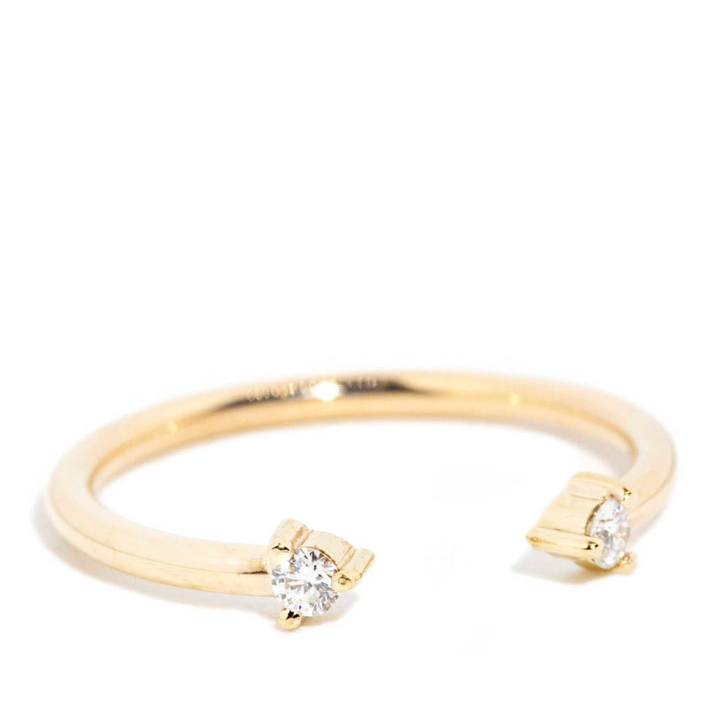 Lotus Diamond Open Front Ring 9ct Gold* DRAFT Rings Imperial Jewellery 