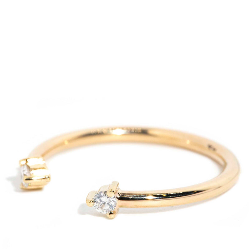 Lotus Diamond Open Front Ring 9ct Gold* DRAFT Rings Imperial Jewellery 