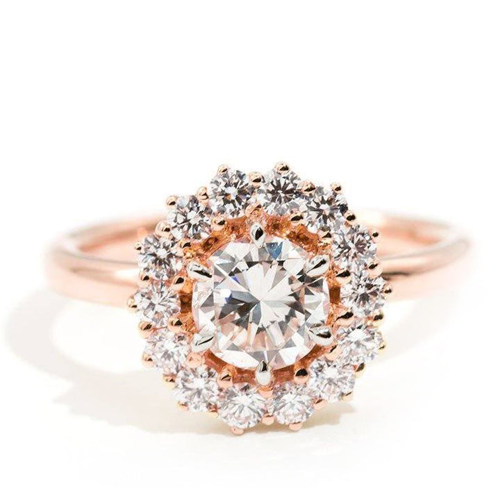 Lucas 1.50 Carat Diamond Halo Vintage Diamond Engagement Ring Rings Imperial Jewellery