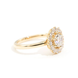 Lucas Diamond Halo Vintage Engagement Ring Rings Imperial Jewellery - Auctions, Antique, Vintage & Estate 