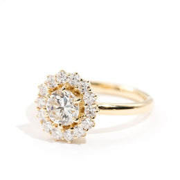 Lucas Diamond Halo Vintage Engagement Ring Rings Imperial Jewellery - Auctions, Antique, Vintage & Estate 