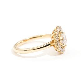 Lucas Diamond Halo Vintage Engagement Ring Rings Imperial Jewellery - Auctions, Antique, Vintage & Estate 