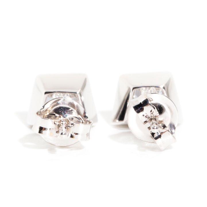 Lucie 9ct Gold Blue Grey Spinel Contemporary Stud Earrings Earrings Imperial Jewellery 