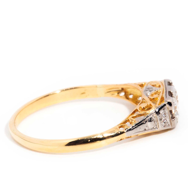 Lucius 18ct Yellow & White Gold Vintage Diamond Ring* GTG Rings Imperial Jewellery 