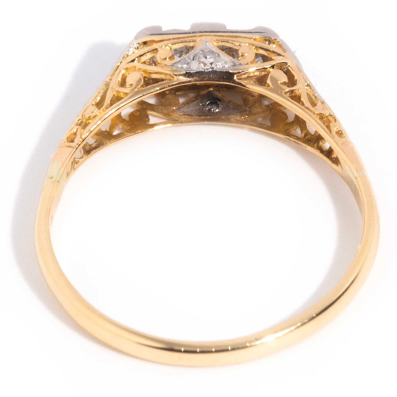 Lucius 18ct Yellow & White Gold Vintage Diamond Ring* GTG Rings Imperial Jewellery 