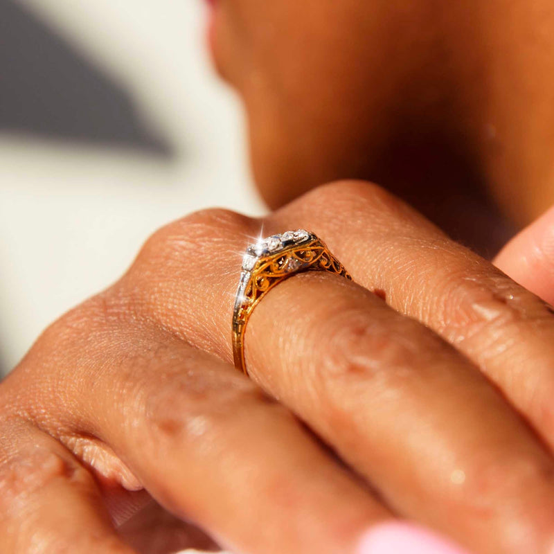 Yellow gold vintage wedding rings shop