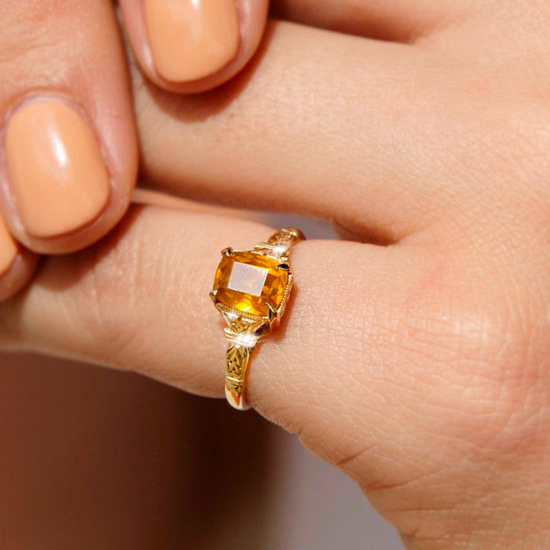 Lumi 18ct Yellow Gold Golden Yellow Zircon Ring* Gemmo $ Rings Imperial Jewellery 
