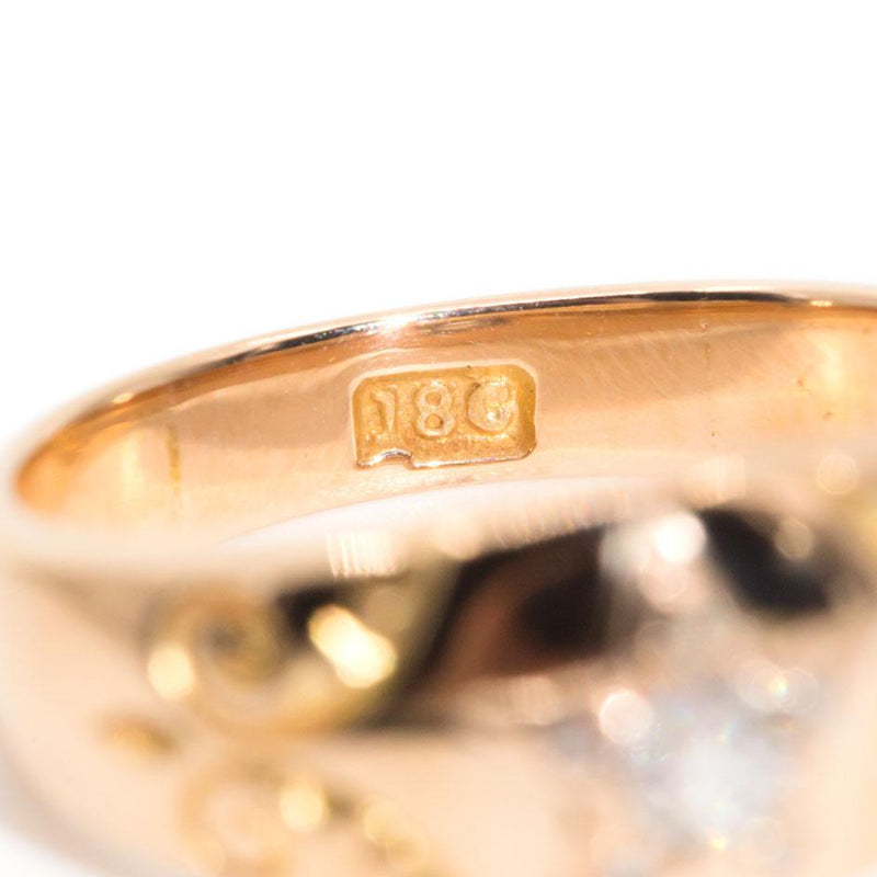 Macie 18ct Gold Vintage Star Set Old Cut Diamond Ring*Gemmo Rings Imperial Jewellery 
