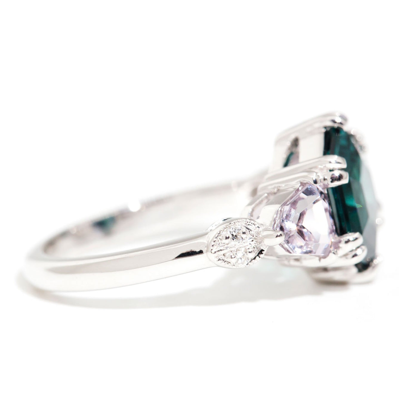 Maeve 2.46 Carat Teal Tourmaline & Spinel & Diamond Ring Rings Imperial Jewellery