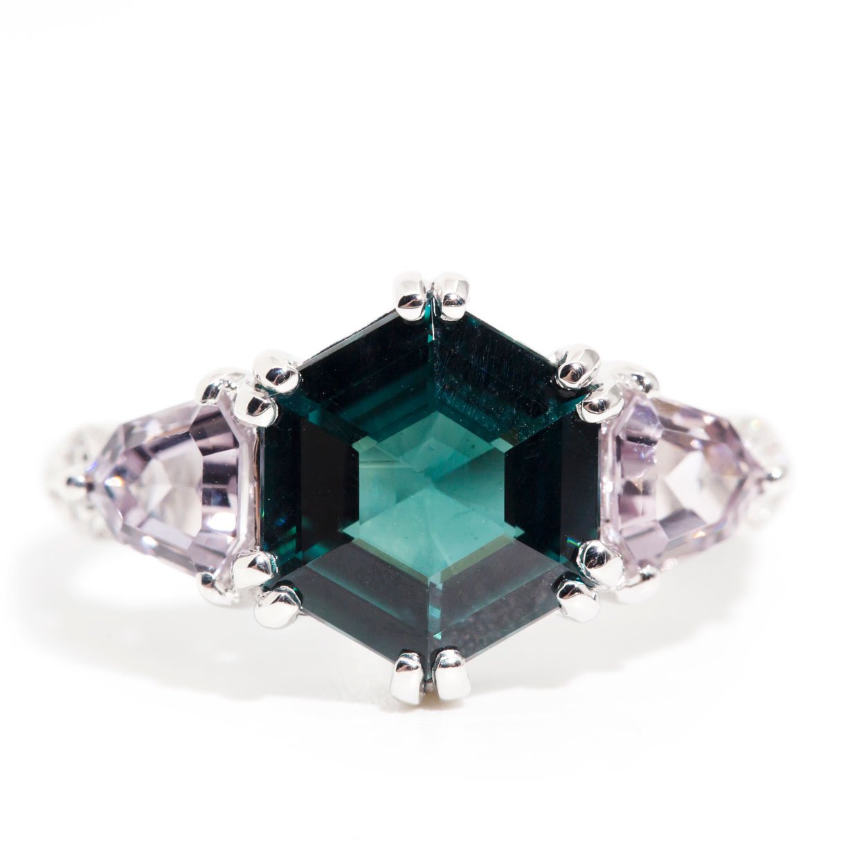 Maeve 2.46 Carat Teal Tourmaline & Spinel & Diamond Ring Rings Imperial Jewellery Imperial Jewellery - Hamilton