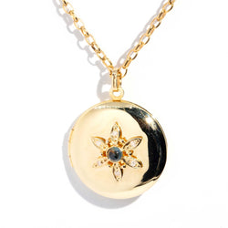 Maggie 9ct Gold Sapphire & Diamond Locket & Chain Pendants/Necklaces Imperial Jewellery Imperial Jewellery - Hamilton 
