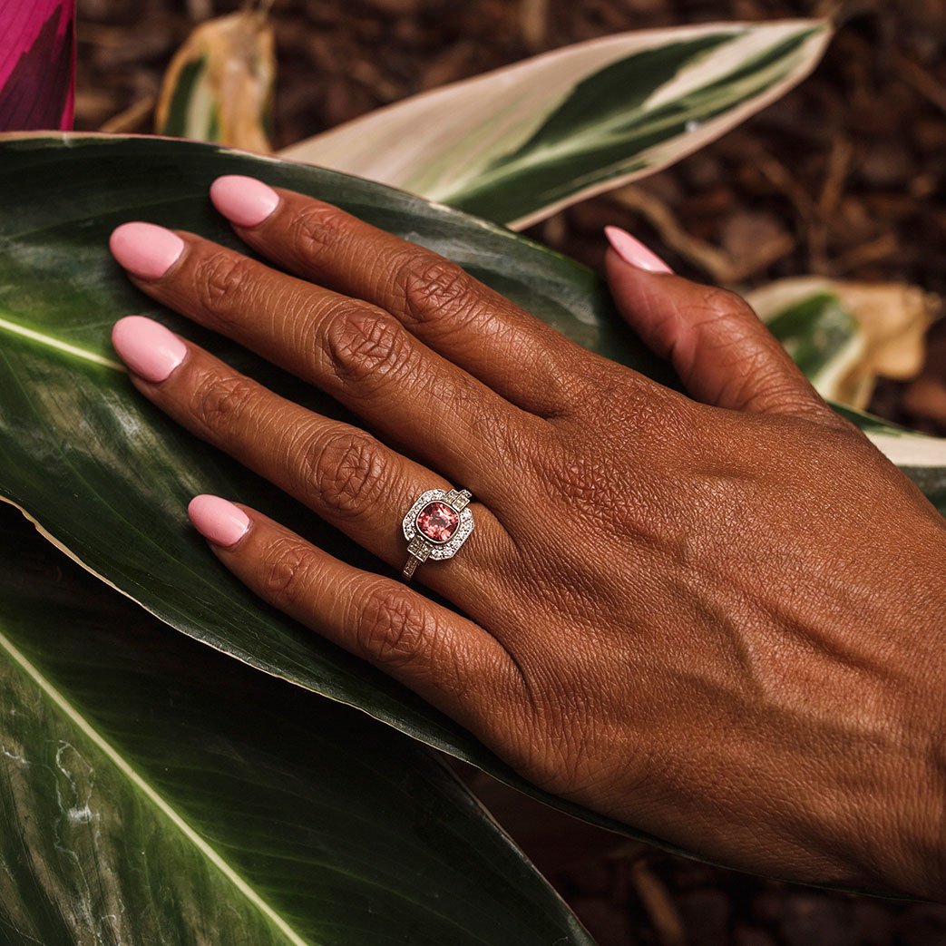 Magnolia Spinel & Diamond Ring Ring Imperial Jewellery - Auctions, Antique, Vintage & Estate 