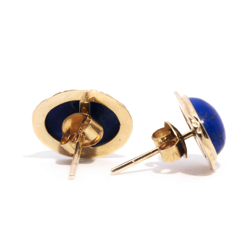 Lapis lazuli gold stud earrings shop
