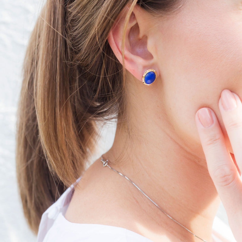 Lapis lazuli new arrivals stud earrings