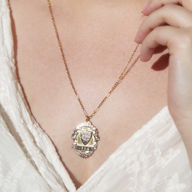 March 9ct Rose Gold Shield Crest Pendant* LB Pendants/Necklaces Imperial Jewellery 