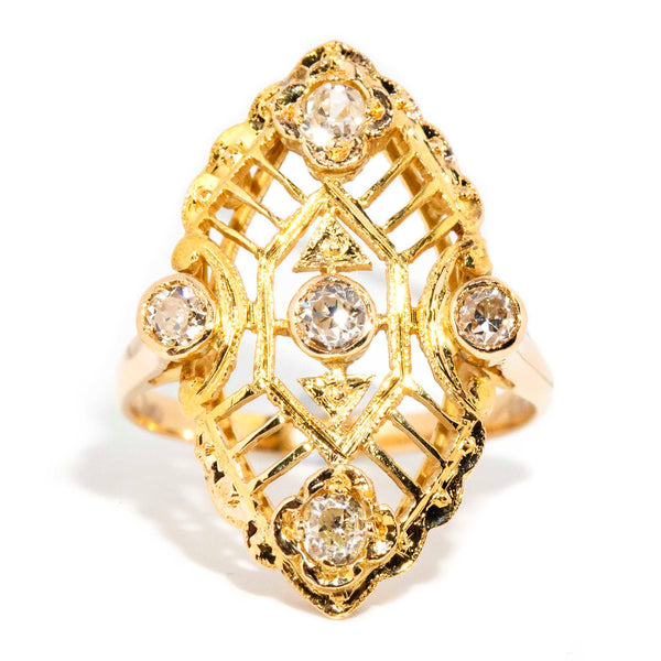 Marcia 1930s Art Deco Inspired Old Cut Diamond Ring 18ct Gold Rings Imperial Jewellery Imperial Jewellery - Hamilton 