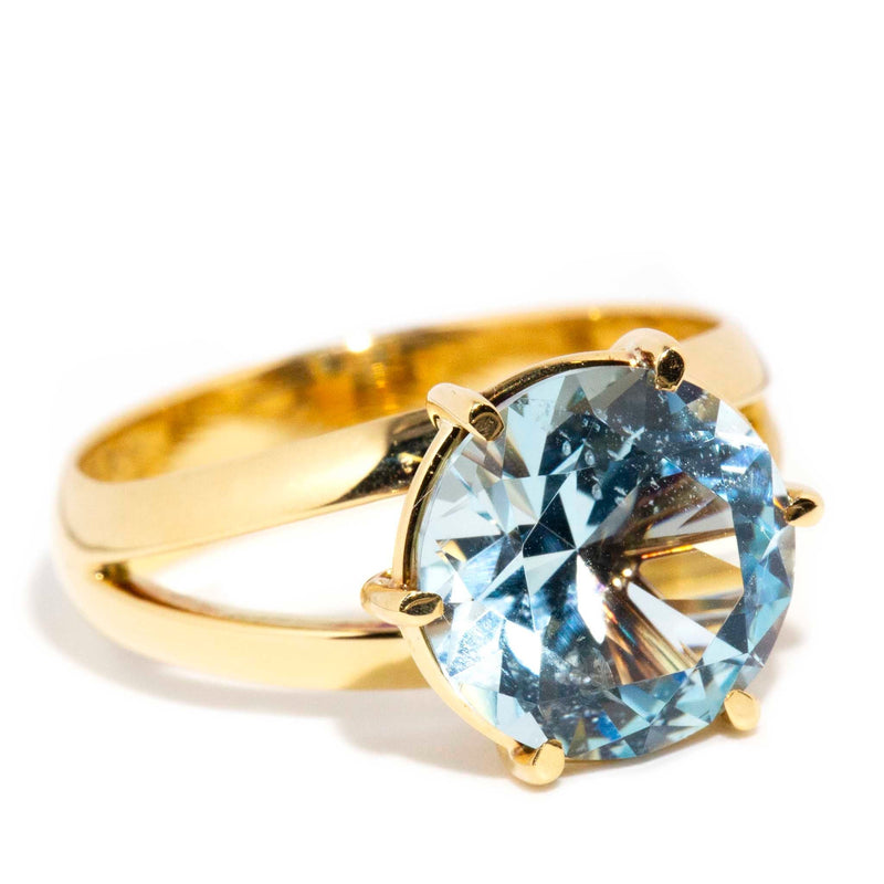 Marcina 1980s 4.11 Carat Aquamarine Solitaire Ring 18ct Gold* CHECK STONE! Rings Imperial Jewellery 