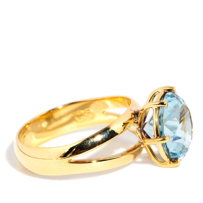 Marcina 1980s 4.11 Carat Aquamarine Solitaire Ring 18ct Gold* CHECK STONE! Rings Imperial Jewellery 
