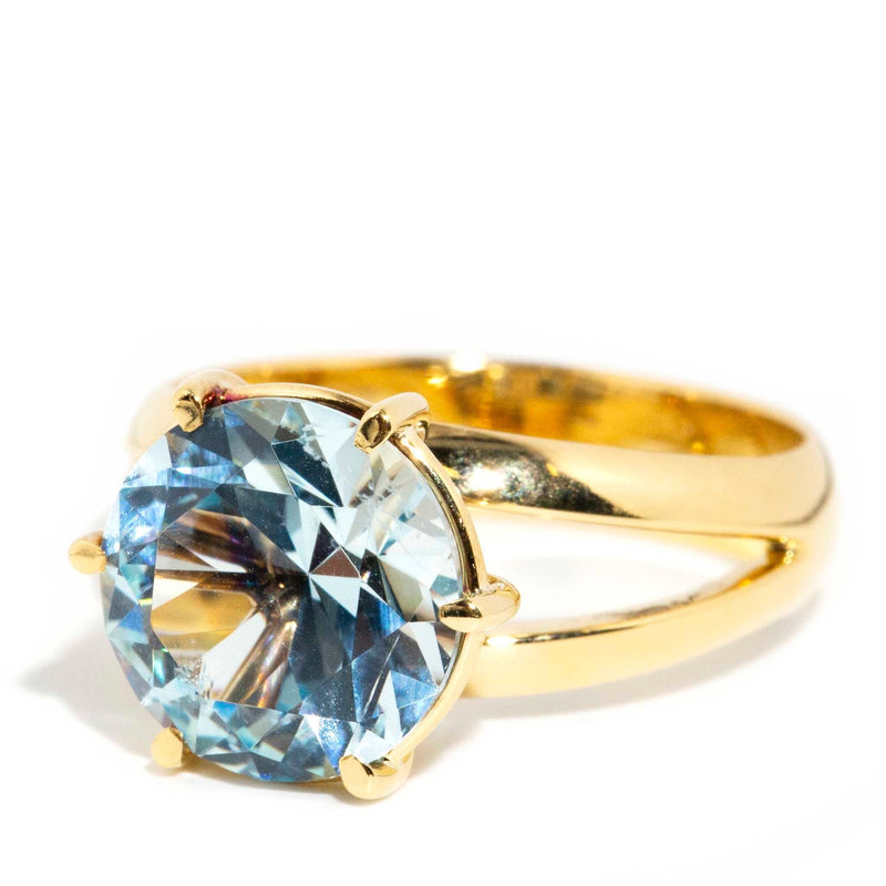 Marcina 1980s 4.11 Carat Aquamarine Solitaire Ring 18ct Gold* CHECK STONE! Rings Imperial Jewellery 