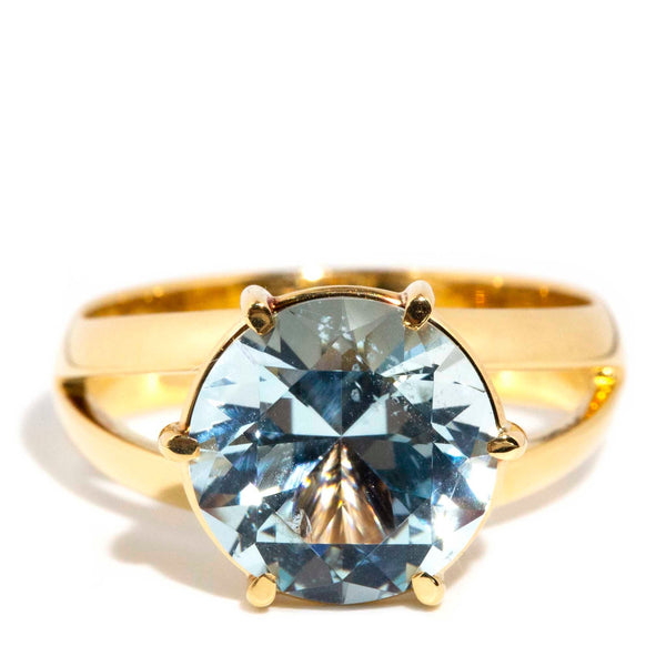 Marcina 1980s 4.11 Carat Aquamarine Solitaire Ring 18ct Gold* CHECK STONE! Rings Imperial Jewellery Imperial Jewellery - Hamilton 