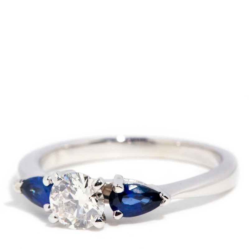 Margot 0.50 GIA Round Diamond & Sapphire 18 Carat Ring WIP Rings Imperial Jewellery 