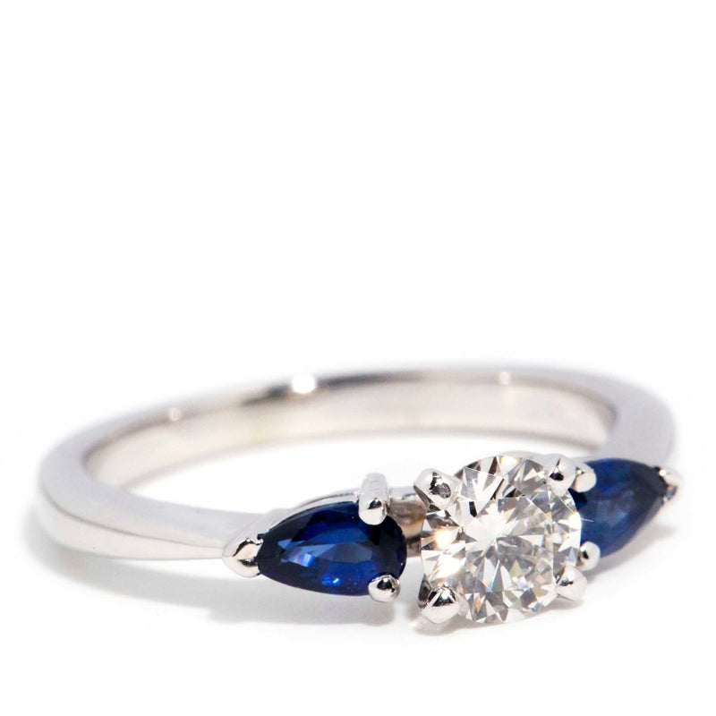 Margot 0.50 GIA Round Diamond & Sapphire 18 Carat Ring WIP Rings Imperial Jewellery 