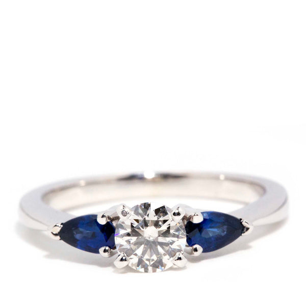 Margot 0.50 GIA Round Diamond & Sapphire 18 Carat Ring WIP Rings Imperial Jewellery 