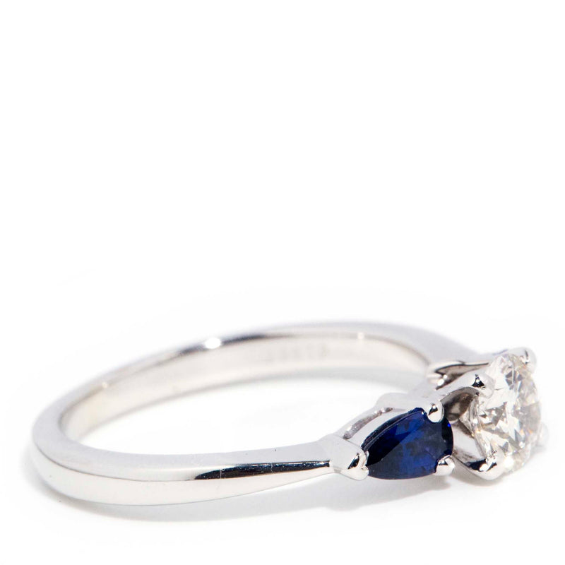 Margot 0.50 GIA Round Diamond & Sapphire 18 Carat Ring WIP Rings Imperial Jewellery 