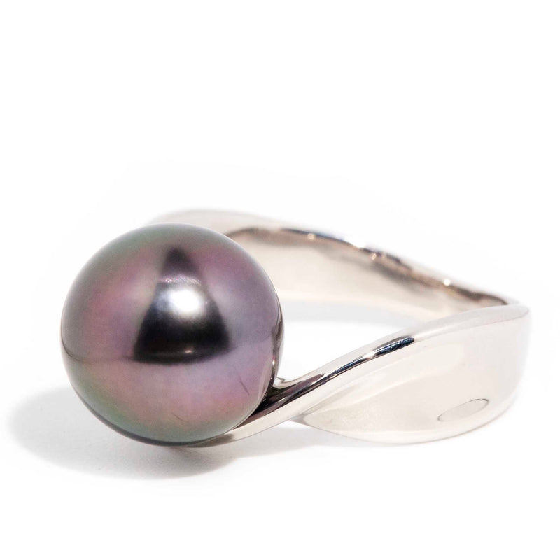 Marlene Platinum Tahitian Pearl & Diamond Ring Rings Imperial Jewellery 