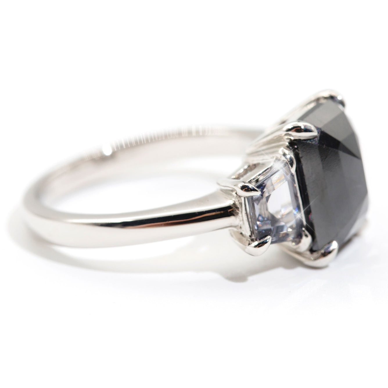 Marrakesh Black Rose Cut Diamond & Spinel Platinum Ring Rings Imperial Jewellery 