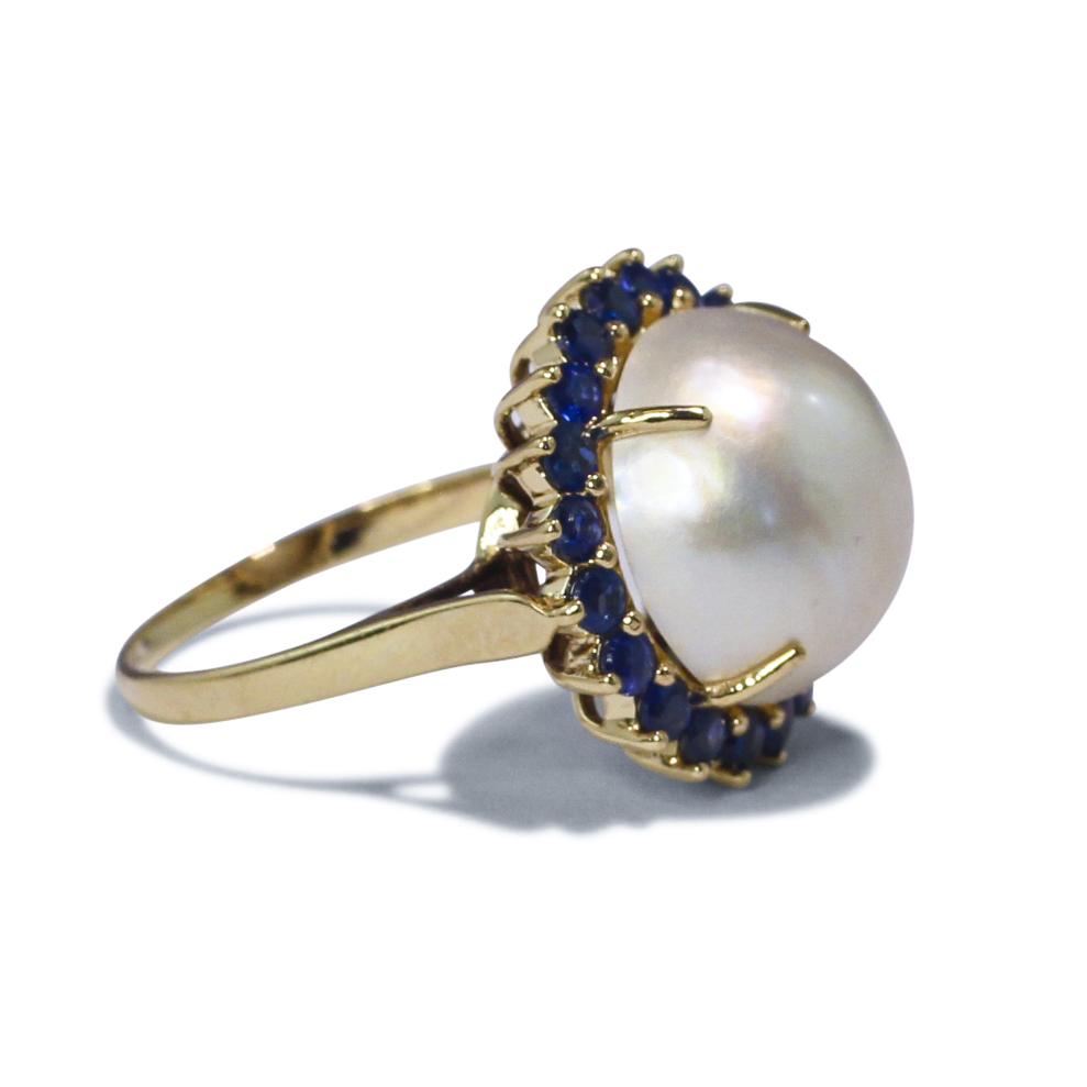 Mary Mabe Pearl & Sapphire Ring Ring Imperial Jewellery - Auctions, Antique, Vintage & Estate 
