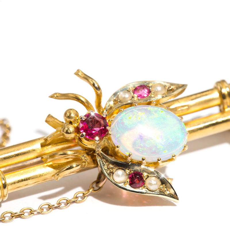 Matilda Edwardian Antique 15 Carat Opal Bee Brooch Brooches Imperial Jewellery - Auctions, Antique, Vintage & Estate