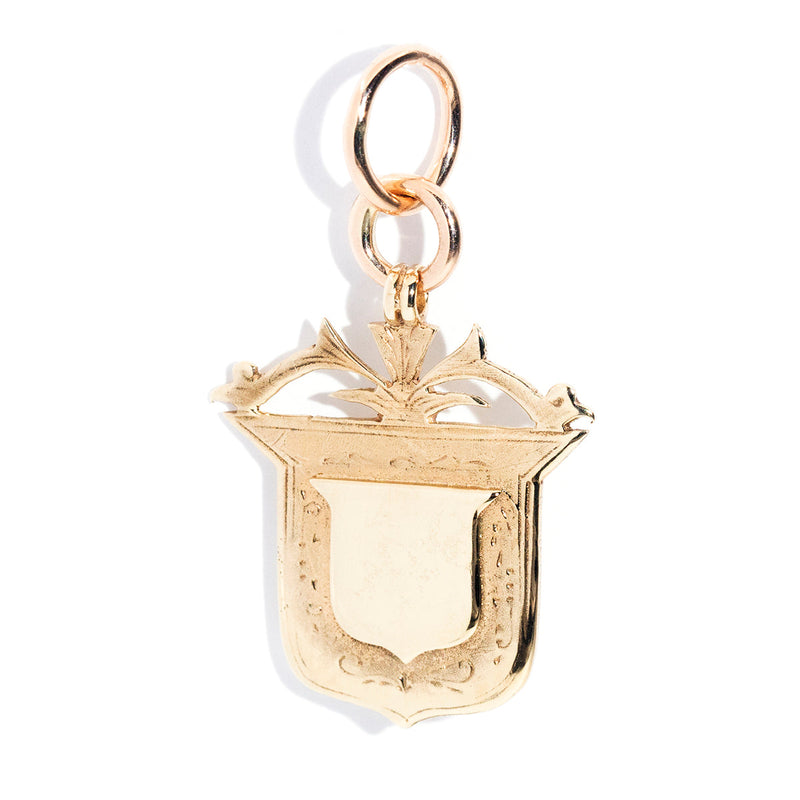 Mawlsley Circa 1900s 9ct Gold Vintage Engraved Shield Pendant Pendants/Necklaces Imperial Jewellery Imperial Jewellery - Hamilton 