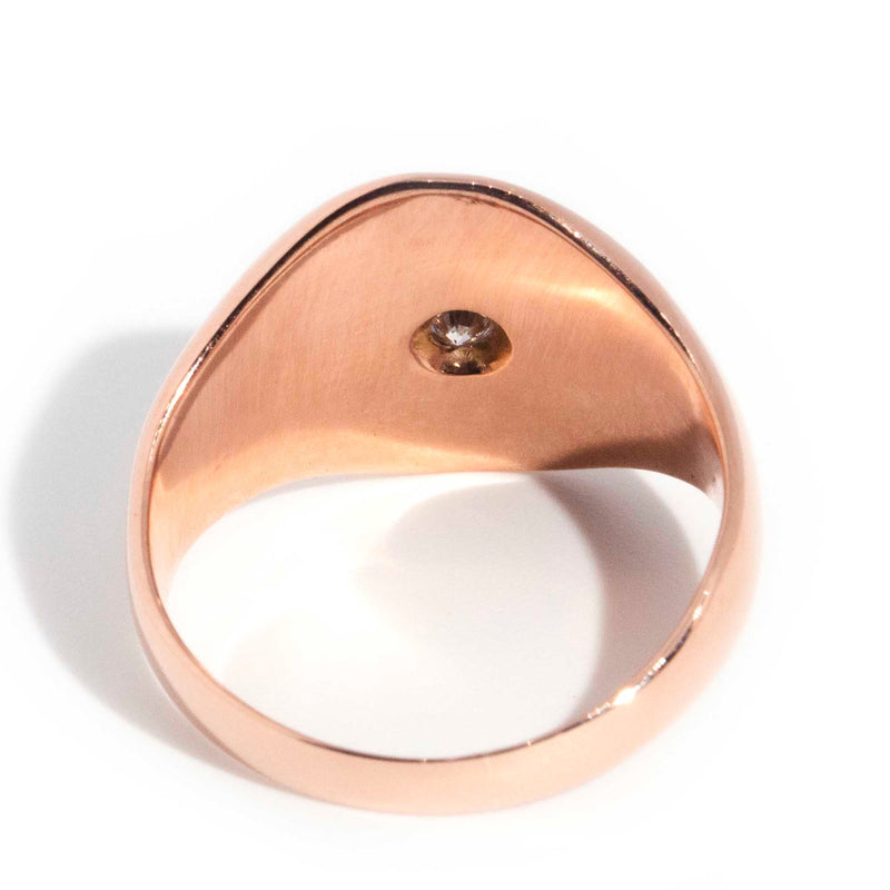 Meg 9ct Rose Gold Star Set Diamond Signet Ring* Gemmo $ Rings Imperial Jewellery 