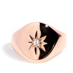 Meg 9ct Rose Gold Star Set Diamond Signet Ring* Gemmo $ Rings Imperial Jewellery Imperial Jewellery - Hamilton 