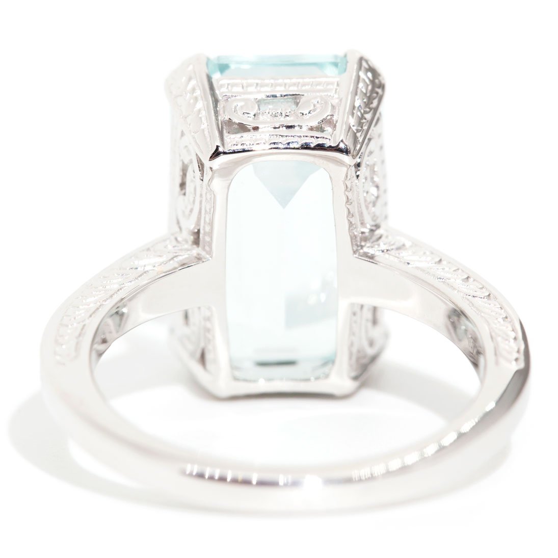 Megan 18 Carat White Gold Aquamarine Ring Rings Imperial Jewellery