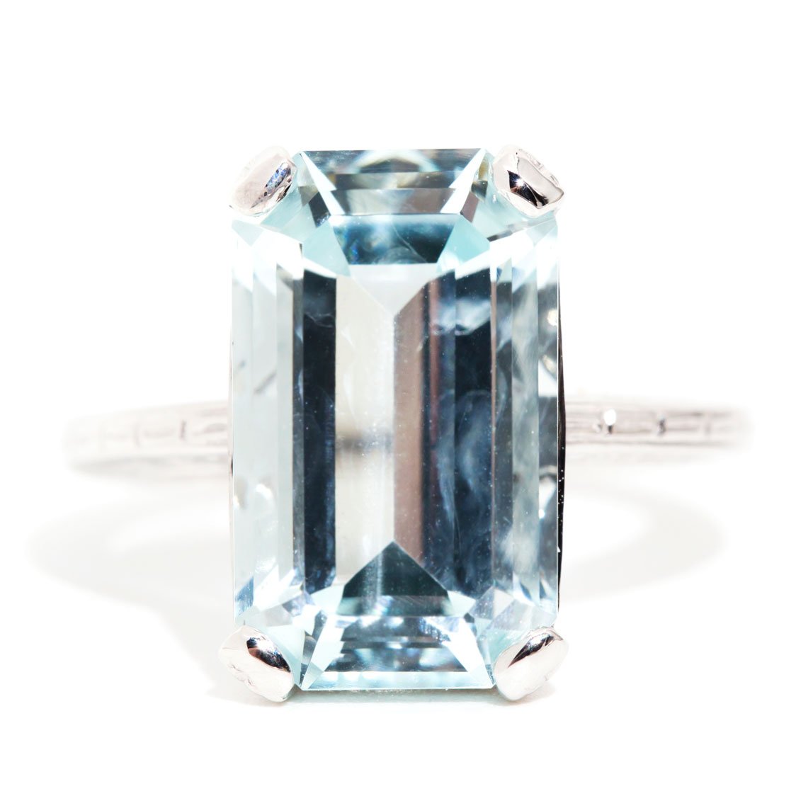 Megan 18 Carat White Gold Aquamarine Ring Rings Imperial Jewellery Imperial Jewellery - Hamilton