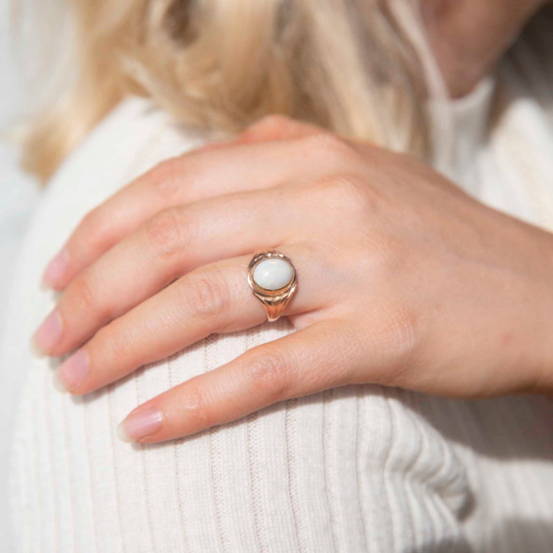 Melanie Circa 1960s Opal 9ct Rose Gold Ring Rings Imperial Jewellery 