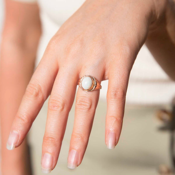 Melanie Circa 1960s Opal 9ct Rose Gold Ring Rings Imperial Jewellery 