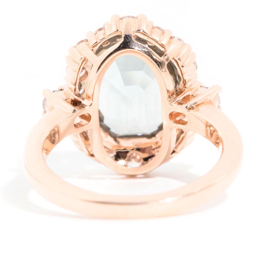 Melina 4.62ct Emerald Cut Tourmaline & Diamond Halo Ring *OB S Rings Imperial Jewellery