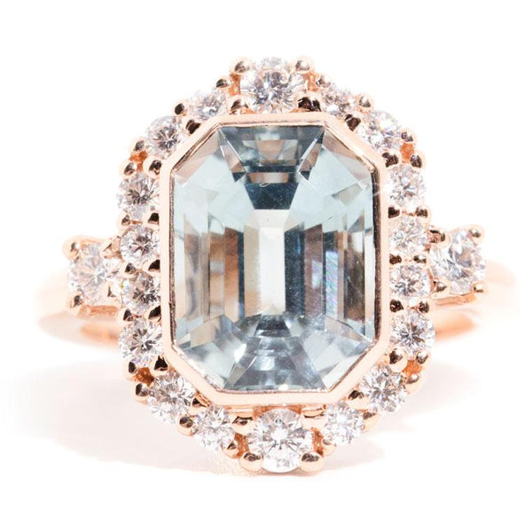 Melina 4.62ct Emerald Cut Tourmaline & Diamond Halo Ring *OB S Rings Imperial Jewellery Imperial Jewellery - Hamilton