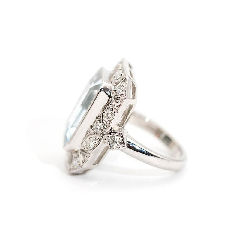 Menorca Aquamarine and Diamond Ring Ring Imperial Jewellery - Auctions, Antique, Vintage & Estate 