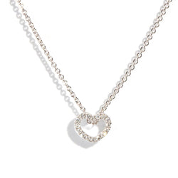 Mi Amor Love Heart Diamond Pendant & Chain 9ct Gold Necklaces Imperial Jewellery 