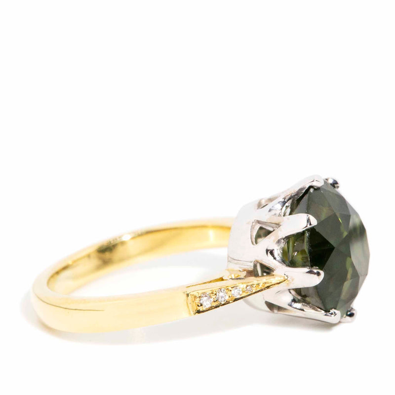 Michaela 6.05ct Green Sapphire & Diamond Ring 18ct Gold* DRAFT Rings Imperial Jewellery 