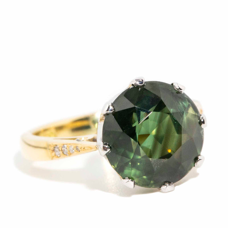 Michaela 6.05ct Green Sapphire & Diamond Ring 18ct Gold* DRAFT Rings Imperial Jewellery 